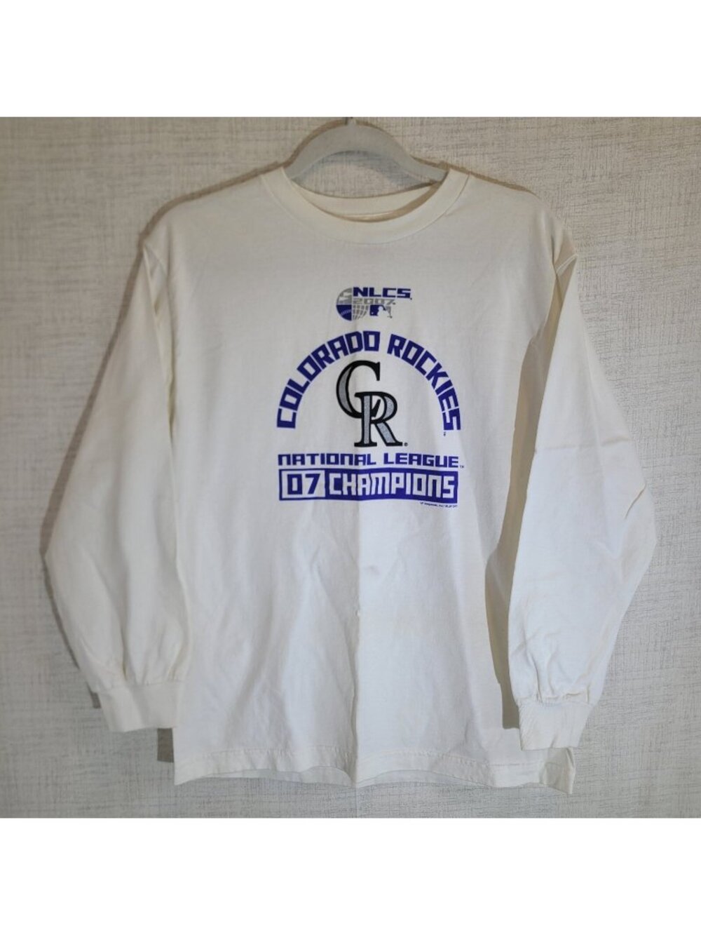 Y2K Colorado Rockies TShirt M Long Sleeve Top National 07 Champions MLB Baseball